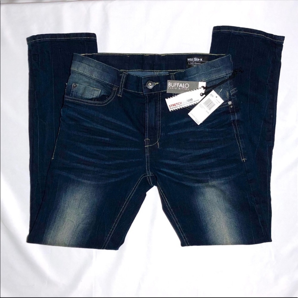 SALE❗️👖Slim Straight Dark Wash Semi-Faded  32x30